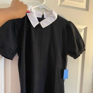 Adams black and white dress